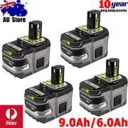 4X 18V 9.0Ah Battery for Ryobi One+Plus P108 P103 P104 P107 P109 Charger