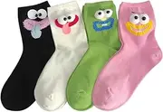 [Chamgeco] 4-6Pairs Fun Novelty Calf Socks Unisex, Color Adults Crew Cotton Socks Causal Stocking, Soft Cute Cozy Sports Aesthetic Socks, All Season Women Socks