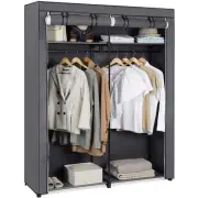 Portable Double Wardrobe Closet Organizer with Shelves and Hanging Rods | SALE