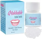 womcare Fake Tooth Repair Kit-Thermal Beads for Filling Fix The Missing and Broken Tooth or Adhesive The Denture Fake Teeth, White