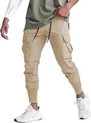 [Surenow] Mens Running Jogger Pants Workout Athletic Sweatpants Lightweight Thin Quick Dry Tapered Hiking Pants Sports Pants
