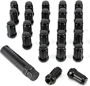 M12x1.5 Black Spline Lug Nuts 24pc + Tool, 12x1.5mm Wheel Lug Nuts Compatible with Toyota Tacoma 4Runner FJ Cruiser Lexus gx470 Mitsubishi Montero Ford Ranger Most 6 Lug 4 Lug Wheels