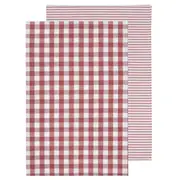 Ladelle Eco Gingham Set of 2 Kitchen Towels Blush - Robins Kitchen