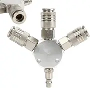 Air Compressor Manifold Splitter | 3 Way Quick Connect Fittings,Multipurpose Industrial Type Swivel Air Plugs for Oil Pipeline
