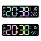 Digital Wall Clock LED Alarm Clock Large Display 10 Level Brightness Adjustment