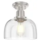 Semi Flush Mount Ceiling Light, Modern Light Fixture with Clear Glass Shade, ...