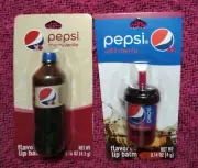 Pepsi Cherry Vanilla Bottle & Pepsi Wild Cherry Cup Lip Balm Lot Of 2 Taste...
