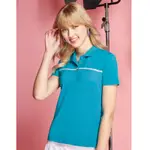 【SPAR】細橫條紋彈性女版短袖POLO衫S206217彩藍色