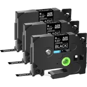 Laminated Label Tape for Brother P-touch PTH100 White on Black TZ-315 TZe315 3PK