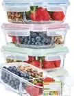 Glass Meal Prep Containers 3 Compartment Super Bundle (5-Pack With Sauce Cups &
