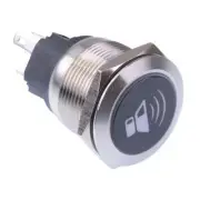 Speaker' Red LED Latching 22mm Vandal Push Button Switch SPDT 12V
