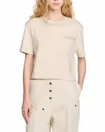 Sandro Rhinestone Trim Tee
