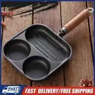 Cast Iron Cookware Pancake Pan 3 Section Divided Non-Stick Egg Burger Maker