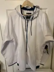 New AND1 Mens Sz 2XL Hooded Basketball White Black Sweatshirt NWT