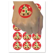 Deliciously Kawaii Chibi Pizza Slice Temporary Tattoo Water Resistant Set