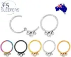 365 Sleepers 1 Pair 16G Surgical Steel Gem Hinged Hoop Huggie Sleeper Earrings