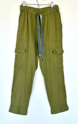Sundance Inari Pants 100% Indian Cotton Moss Green Retails $98 Price $58 NWT XS