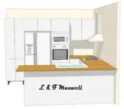 Finger Pull 2 pac gloss white, soft close and natural stone bench Kitchen