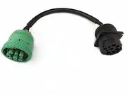 YPP 9pin J1939 Adapter Cable Type 1 Black Connector to Type 2 Green Connector for Truck Diagnostic Tool and ELD GPS Trackers