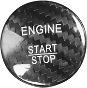 XISII Car Engine Start Stop Button Cover Decor,Fit For, A B C E GLE GLC CLA Class W Keyless-GO Push Button Carbon Fiber ABS Engine Start Stop Control Button Cover(Black)