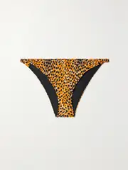 [GANNI] GANNI - Cheetah-print Recycled Bikini Briefs - Marigold - DK42 DK 42 Yellow