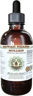 Mullein Alcohol-FREE Liquid Extract, Organic Mullein (Verbascum densiflorum) Dried Flower Glycerite Natural Herbal Supplement, Hawaii Pharm, USA 2 oz