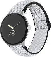 [FitTurn] Elastic Nylon Band Intended for Google Pixel Watch Band, Adjustable Stretchy Braided Weave Strap for Women Men (Color 2)