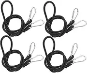 4pcs Luggage Binding Rope Hanging Rail Pulley Belt Portable Elastic Rope Mesh Birdcage Crane Pulleys Mountaineering Bag Elastic Rope Sponge Holder Outdoor Bungee Rope Black Rubber