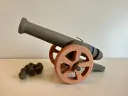 Ostheimer Wooden Large Cannon with 10 Cannonballs - Made in Germany - NEW