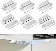 Taoduod Magnetic Door Catch 10KG Pull for Cupboard, 6 Pcs Cabinet Magnets Catch Stainless Steel Chrome Door Closer for Kitchen Bathroom Sliding Window Wardrobe Closet Closures Cabinet Closer