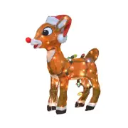 24" Rudolph the Red Nosed Reindeer Pre Lit Outdoor Christmas Yard Art Decor