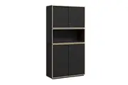 DD Grid Line Sliding Door Multi Shelf Tall Storage Unit