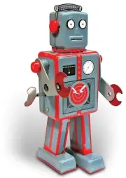 Retro Toy - Robot - Clockwork Tin Robot Gray
