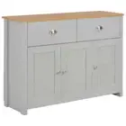 Sideboard With 3 Doors And 2 Drawers Cabinet Storage Unit Furniture Chipboard
