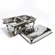 9L Stainless Steel Food Warmer Buffet Dish Catering Pan, Buffet Heater Stainless Steel Chafing Dish, for Catering Buffet Warmer Tray Dining