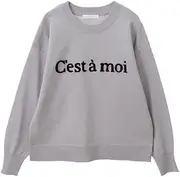 Green Parks(グリーンパークス) Women's Pullover Sweater, Embroidered Logo Knit Pullover