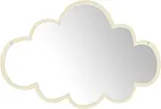 Ipetboom Adorable Cloud Shaped Wooden Mirror Acrylic Safe for Boys and Girls Wall Decor Self-Adhesive Mirror Decor