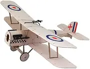 Micro RC Biplane Kit SE5A, 14.8'' Wingspan Laser Cut Balsa Wood Model Airplane Kits to Build, DIY 3CH Remote Control Airplane Mini Indoor Electric RC Plane Kit for Adults (KIT+Motor+ESC+Servos)