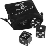 Thrasher Magazine Mark Gonzalez "GONZ" ART Skateboard DICE SET Black w/Pouch