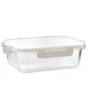 Martha Stewart 35oz Rectangular Glass Container with Snap-On Lid