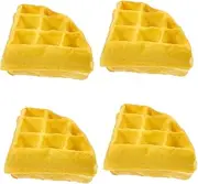 KONTONTY 4pcs Waffle Party Decorations Simulation Artificial Bread Realistic Food Props for Dining Table Holiday Decor