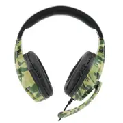 Gaming Headphones Camouflage Headphones with MIC Wired Control , 3.5MM Plug Computer laptop Adjustable elastic headphones