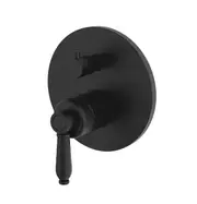 Fienza Eleanor Mordern Vintage Matt Black Solid Brass Round Wall Diverter Mixer