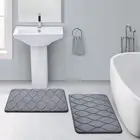 Bathtub Side Floor Rug Non-skid Dry Feet Pure Color Bathroom Carpet Lightweight