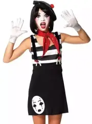 Leg Avenue Miss Mime Dress Up Halloween Teen Medium-Large Costume NEW