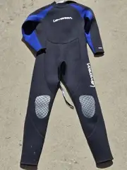 Lemorecn Mens Small Wetsuit Full Boy Long Sleeve Diving Suit Black Blue NWT
