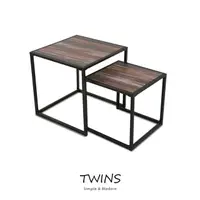 在飛比找PChome24h購物優惠-【obis】Twins時尚大小方桌DIY茶几邊桌組