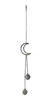 Moon Suncatcher Window Crystal Prism,Home Decor Gift, Gold Chain With Crystals