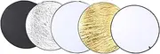 110cm 5 in 1 Photography Reflector, Circular Reflector Collapsible Multi Disc Handhold Collapsible Round Disc Light Reflector Portable Photography Diffuser