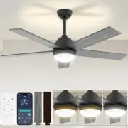 Ceiling Fan - 52 inch Outdoor Ceiling Fan with Light and Remote & APP Control...